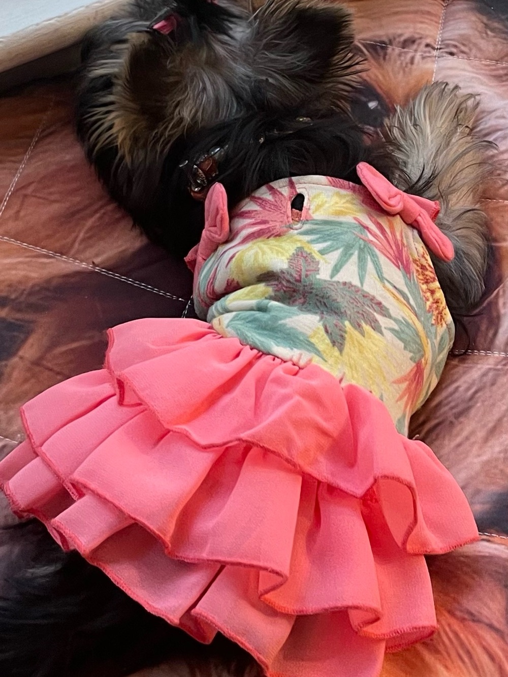 Floral Ruffle Dress with Bow Straps - Picture 6 of 6